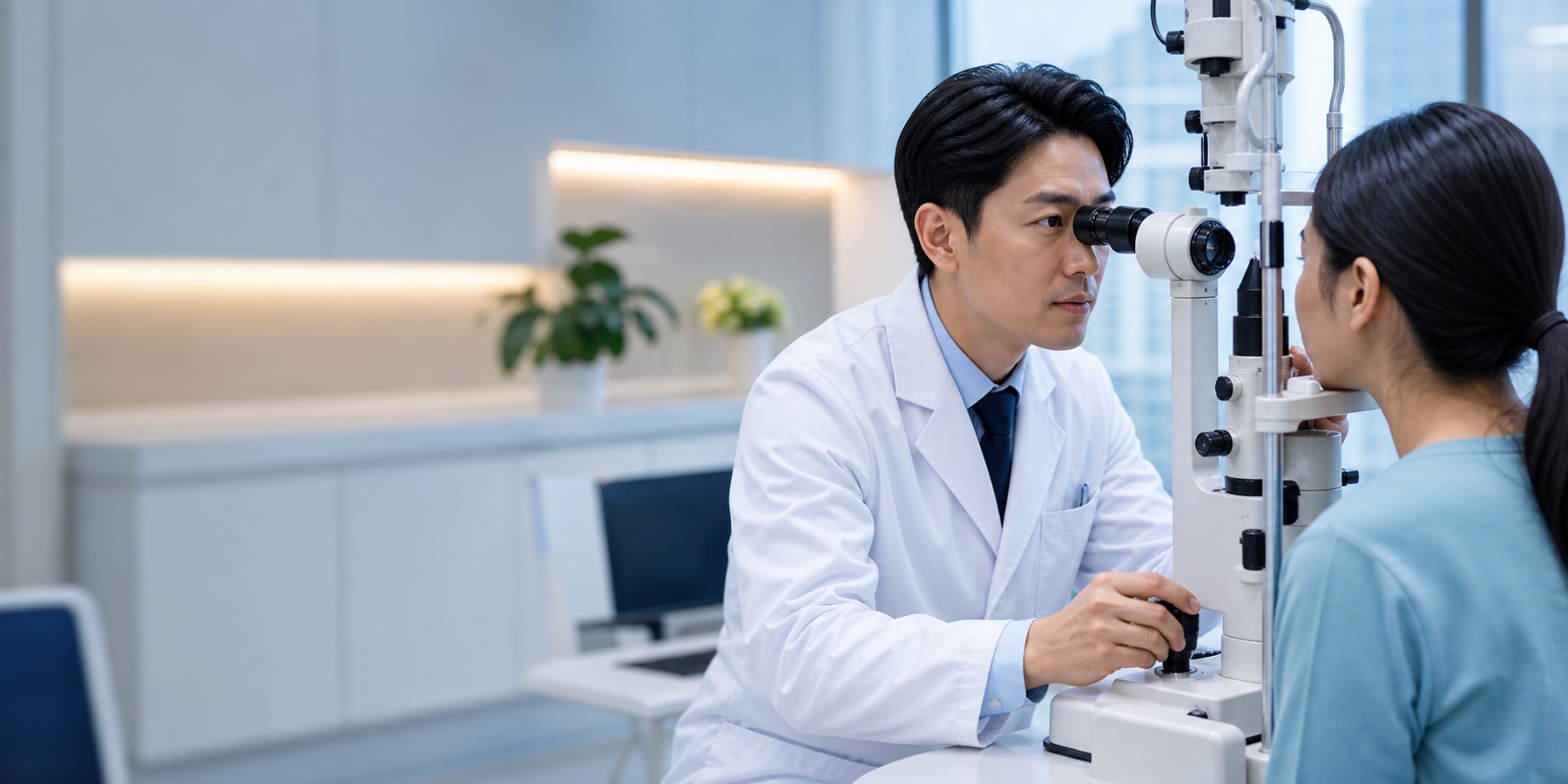 Ophthalmologist eye examination in Beijing